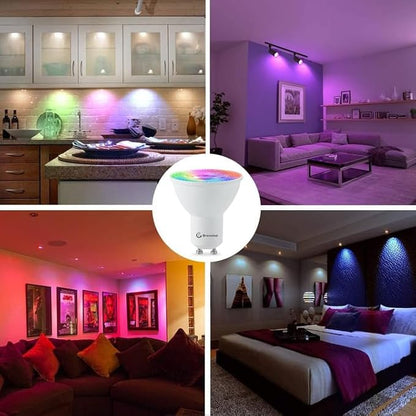 GU10 16-Color RGB Track Lighting Kit, 12-Pack Colour-Changing Spotlights with 3x3.28FT H-Rail, IR Remote RGB Track Lights for Living Room, Home Parties, Nightclubs, Bars