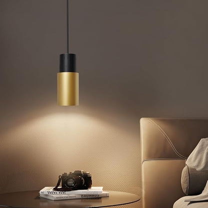 DUHU Gold Pendant Light,Modern Black Kitchen Island Light,Vintage Wood Hanging Lamp,Height Adjustable,Pendant Light Fixture for Nightstand Bedroom,Dining Room,Office,Cafe,Bars Light,E26,1pack