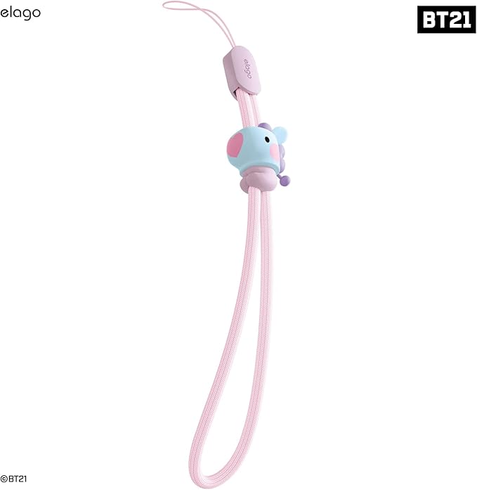 elago | LINE FRIENDS BT21 [OFFICIAL MERCHANDISE] Lanyard Wrist Strap, phone charm, keychain, Anti drop, Adjustable Button