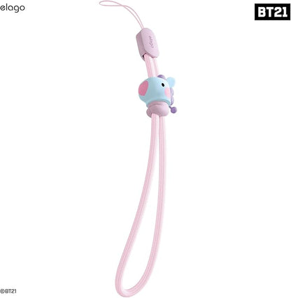 elago | LINE FRIENDS BT21 [OFFICIAL MERCHANDISE] Lanyard Wrist Strap, phone charm, keychain, Anti drop, Adjustable Button