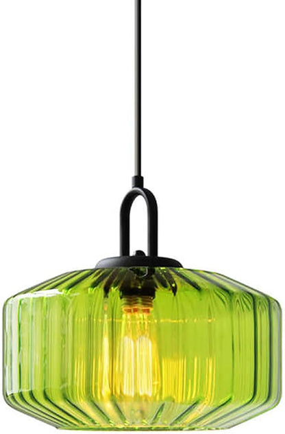 Glass Pendant Light fixtures Kitchen Island Modern Black Pendant Lights with Hand Blown Glass Shade 1-Light Adjustable Cord Ceiling Hanging Lighting for Dining Room Above Table Sink