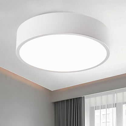 Modern Flush Mount Ceiling Light, 2-Lights Round White Ceiling Light Fixtures, Minimalistic Ceiling Lamp Acrylic Shade Lighting Fixture for Bedroom Laundry Room Foyer Hallway(11.8")