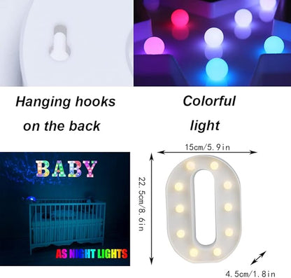 LED Marquee Letter Lights, 18 Colors Changing Light Up Letters with Remote, RGB Alphabet Letters Sign for Girls Boys Gift Birthday Party Night Light Bedroom Wedding Christmas Decor-Colorful O