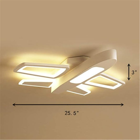 RUNNUP Acrylic Cartoon Airplane Ceiling Lamp Boy Bedroom Creative LED Flush Ceiling Light Stepless Dimming for Kindergarten Children Bedroom Kids Room Study Room, White