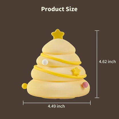 Xmas Tree Night Light, Cute LED Lamp, Silicone Dimmable Nursery Nightlight for Kids, Rechargeable Bedside Touch Lamp, Funny Office Desk Light and Home Decor(Xmas Tree)…