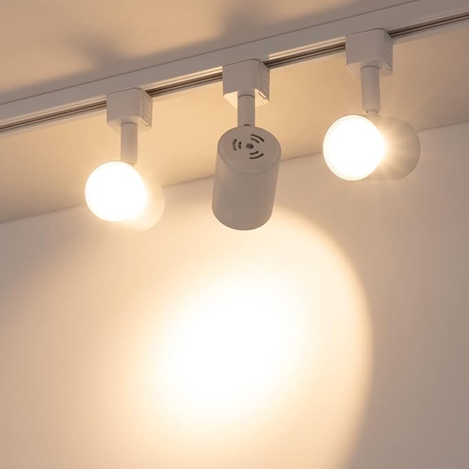 mirrea LED Track Lighting Heads Compatible with Single Circuit J Type Rail Ceiling Spotlight for Accent Task Wall Art Exhibition Lighting 6.5W 3000K Warm White 24° White Painted Pack of 12