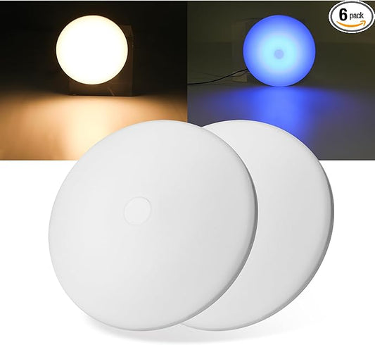 RV Ceiling Light 12V, 4.5Inch RV Light Interior, Dimmable Puck Dome Lights for Motorhome Boat Trailer (Warm White 2Pack)