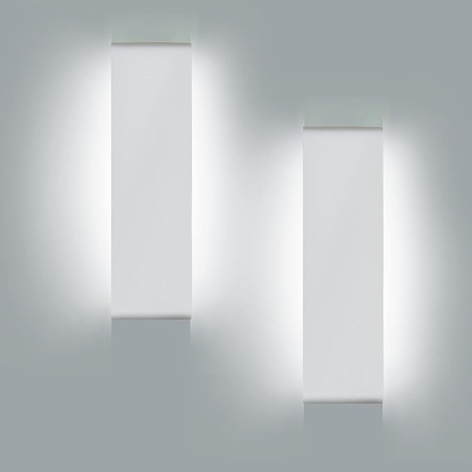 KICAAO 15.7in White Modern Wall Sconce 2-Pack,20W Indoor Vanity Light Up and Down LED Vanity Light for Bathroom Wall Lighting Fixtures Not Dimmable Not Plug (White Light 5000K-1PCS)