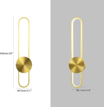 JAYMP Modern Wall Sconce 4000K Dimmable LED Wall Light Fixture, Hardwired Wall Lamp for Living Room, Dining Room, Bedroom, Hallway, Lobby, Entryway, 1 Pack (Brushed Gold, H56cm/22inch)