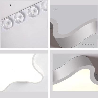 LED Ceiling Light Fixture, Modern Pentagram Recessed Ceiling Lights, 3000K-6000K Dimmable Light, Close to Lighting Flush Mount Living Room Pendant Lamps (White, 24inch)