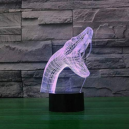 New Type 3D Snake Night Light Table Light 3D Lamp Table Lamp 3D LED USB 7 Color Change LED Table Lamp Xmas Toy Gift