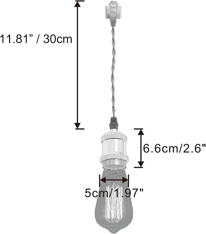 Kiven H-Type Wire Track LightPendants, 11.8 Inch Cord Length Black Weave Rope, Restaurant DecorativePendant Light Industrial Pendant Lamp 3 Pack,Bulb Not Included（Bronze）