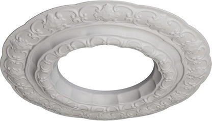 Ekena Millwork CM15LIUWF 15 3/8"OD X 7"ID X 1"P Lisbon Ceiling Medallion Fits Canopies Up to 7", Ultra Pure White