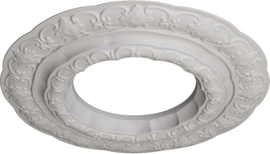 Ekena Millwork CM15LIUWF 15 3/8"OD X 7"ID X 1"P Lisbon Ceiling Medallion Fits Canopies Up to 7", Ultra Pure White