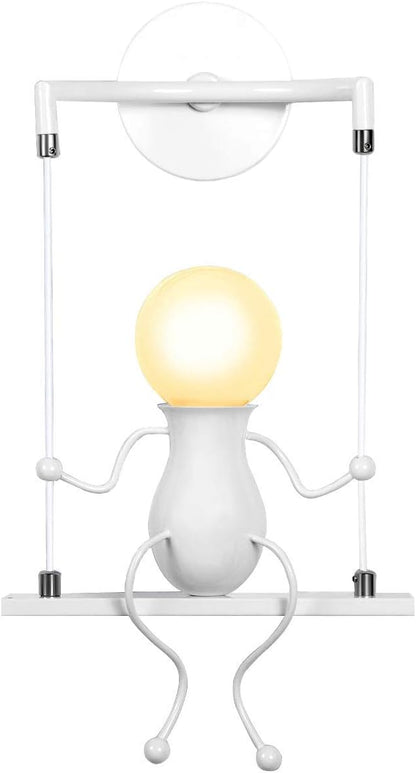 Kawell Humanoid Wall Light Fixtures Modern Wall Lamp Creative Wall Sconce Light Art Deco Max 60W E26 Base for Children Room Bedroom Bedside Living Room Stairs Hallway Restaurant Kitchen