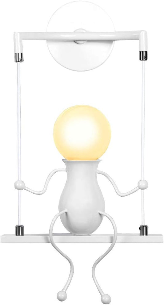 Kawell Humanoid Wall Light Fixtures Modern Wall Lamp Creative Wall Sconce Light Art Deco Max 60W E26 Base for Children Room Bedroom Bedside Living Room Stairs Hallway Restaurant Kitchen