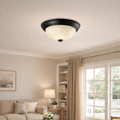 Design House 587519 Traditional 2 Pack 2-Light Indoor Dimmable Ceiling Light with Alabaster Glass for Bedroom Hallway Kitchen Dining Room, Oil Rubbed Bronze, 11-Inch