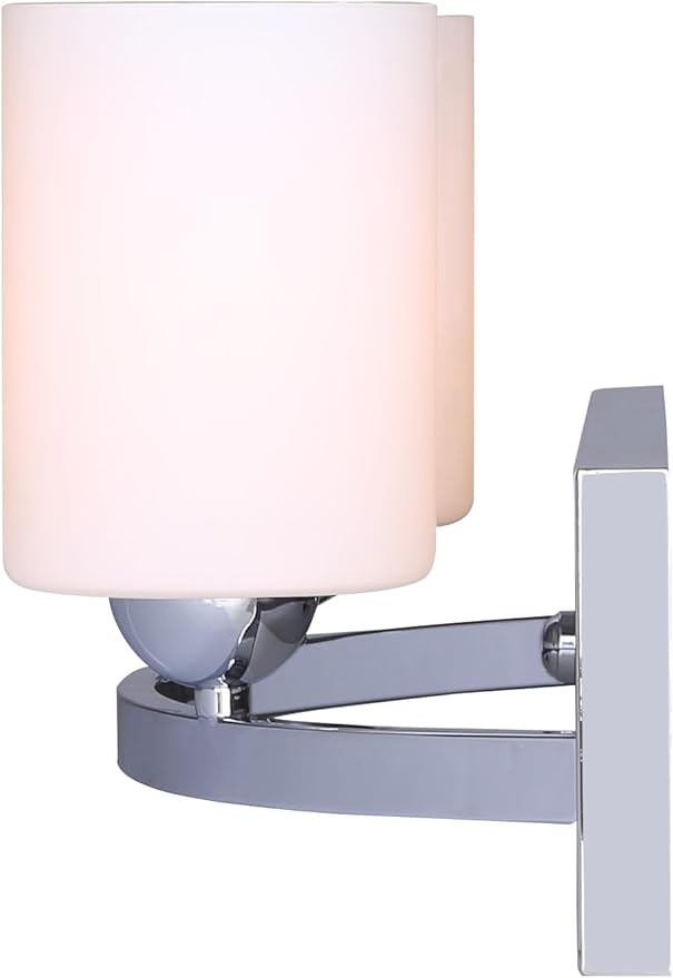 Canarm IVL370A02CH-O Ltd Hampton 2 Light Vanity, Chrome with Flat Opal Glass