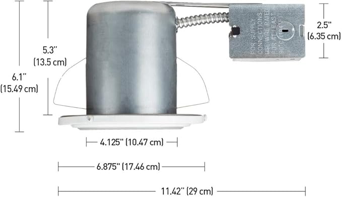 Globe Electric 90036 Recessed Lighting, 1 Pack, White Round (5 Inch), Bulb Not Included