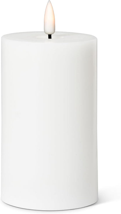 Abbott Collection Wax LED Flameless Pillar Candle - White (3x5 H)