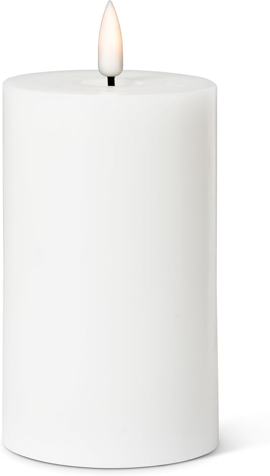 Abbott Collection Wax LED Flameless Pillar Candle - White (3x5 H)