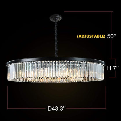 Modern Crystal Chandelier with 12 Lights - Contemporary Pendant Ceiling Light Fixtures for Dining and Living Room Decoration, 43 Inch Diameter
