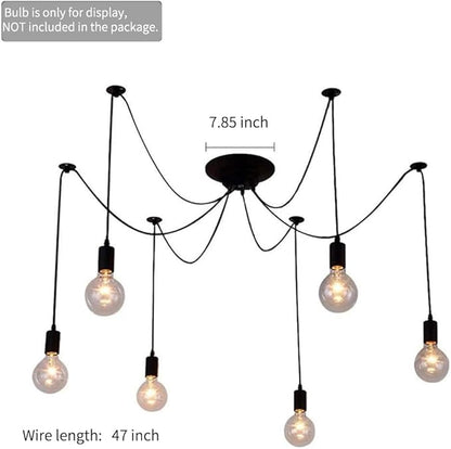 Spider Light Chandelier Spider Pendant Light Fixture Edison Chandelier 6 arms Vintage Industrial Steampunk Hanging Ceiling Multi DIY