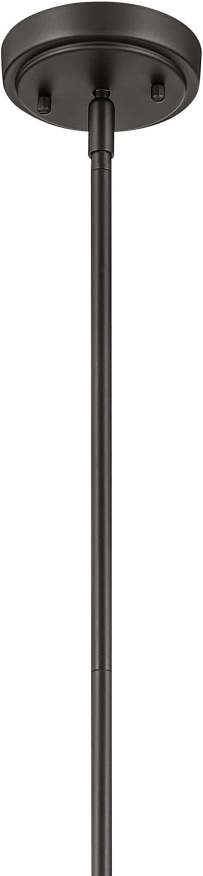 Kichler Everly 1-Light Bell Pendant Light Fixture with Clear Seeded Glass in Olde Bronze for Kitchen Island, Dining Room, or Home Bar (17.75" x 8.75"), 42047OZCS
