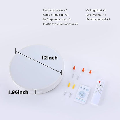 SOTTAE RGBIC LED Smart Flush Mount Ceiling Light, Flush Mount Light Fixture with Remote Control WiFi, Works with Alexa DIY Colors, 3000-5000K Dimmable Ceiling Light for Bedroom Living Room Entryway
