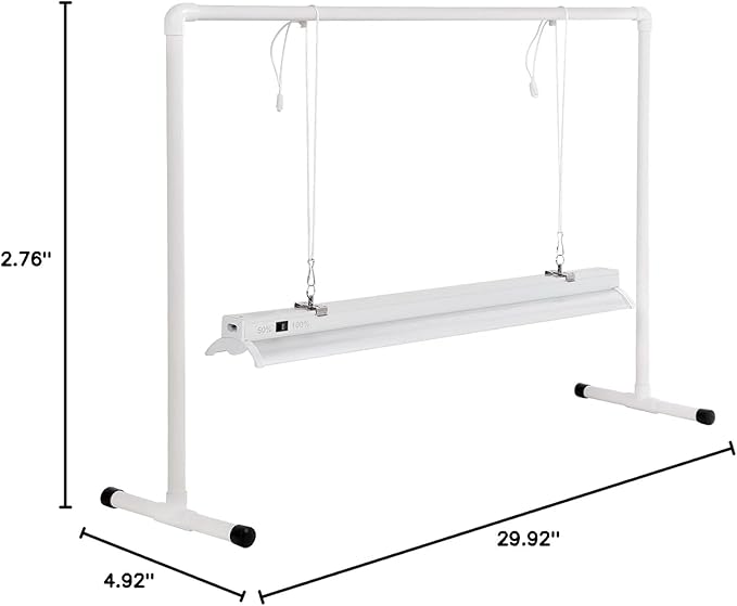 iPower LED Grow Light Stand Natural White Full Spectrum for Indoor Plant Starting Seeds and Propagating Cuttings, Height Adjustable, 2 Feet
