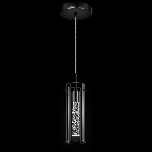 1 Pack Pendant Ceiling Light Fixture, Pendant Lights for Kitchen Island Crystal Pendant Light, 1-Light Integrated Kitchen Hanging Light Fixture Modern Island Light with Bubble Glass
