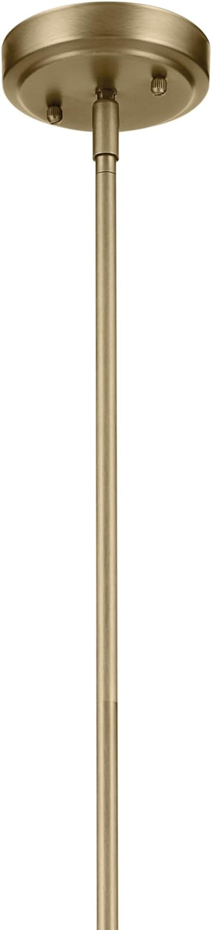 Kichler Everly 1-Light Bell Pendant Light Fixture with Clear Seeded Glass in Brushed Natural Brass for Kitchen Island, Dining Room, or Home Bar (17.75" x 8.75"), 42047NBRCS