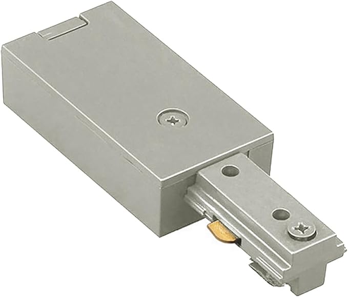 WAC Lighting H Track 120V Live End Power Feed Connector to Power Track from Either End for H Style 3-Wire Track Systems in Brushed Nickel