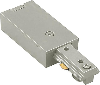 WAC Lighting H Track 120V Live End Power Feed Connector to Power Track from Either End for H Style 3-Wire Track Systems in Brushed Nickel