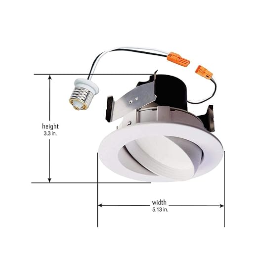 HALO RA406927WH 90CRI, 2700K, Very Wide Flood Integrated LED Recessed Trim, 4", White