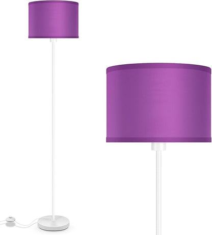 Floor Lamp for Bedroom, Purple Standing Lamp, Modern Stand Up Lamps with Lampshade, 59" Tall Lamp, Foot Switch, Small Corner Lamp Decor for Kids Room, Living Room , Den, Office(NO Bulb,E26 Base)