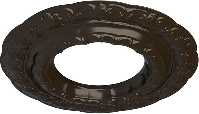 Ekena Millwork CM15LISHF 15-3/8" x 7" x 1" Lisbon Ceiling Medallion, Stone Hearth
