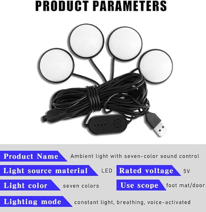 Car Interior LED Lights,Car Accessories, Automotive Ambient Neon Light Kit with USB Port, Gifts for Men and Women, 4 in 1 Decoration Lights for Car, Garden, Home, Party (RGB Colorful)