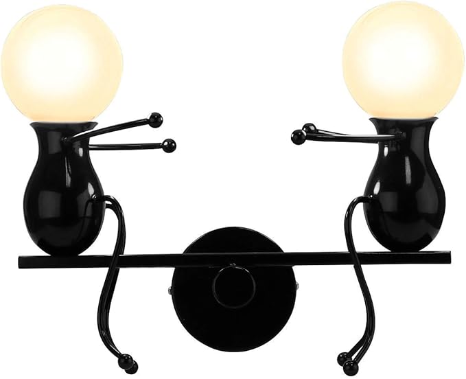 Kawell Humanoid Wall Light Fixtures Modern Wall Lamp Creative Wall Sconce Light Art Deco Max 60W E26 Base for Children Room Bedroom Bedside Living Room Stairs Hallway Restaurant Kitchen