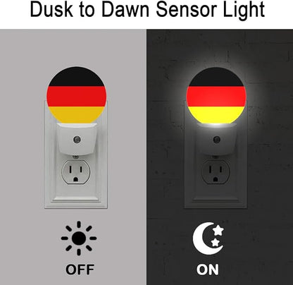Germany Flag Night Light Auto Sensor Led Dusk to Dawn Lamp Home Decor for Men Women