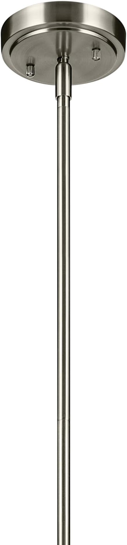 Kichler Everly 1-Light Bell Pendant Light with Clear Seeded Glass in Brushed Nickel, Modern Kitchen Island Hanging Light Fixture for Dining Room or Home Bar (15.25" x 10.5"), 42141NI