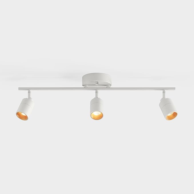 Shura White 3-Light Track Light with Adjustable Heads, Integrated LED Bulbs, 2 ft. Track Lighting Kit Ceiling Light, 3000k, 1470 Lumens