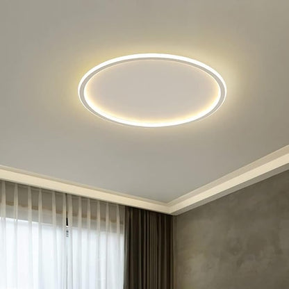 Dimmable LED Ceiling Light Fixture Flush Mount,16 inch 3000K-6000K Modern Round Recessed Ceiling Lamp with APP Adjustment,White 44W Close to Ceiling Lighting Living Room Bedroom