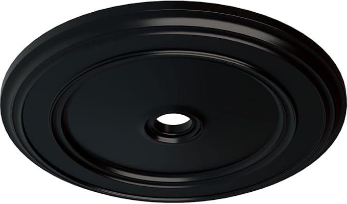 Ekena Millwork CM41CLBLF Classic Ceiling Medallion, Jet Black, 41 1/8"OD x 4"ID x 2 1/8"P