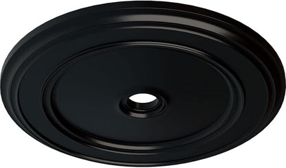 Ekena Millwork CM41CLBLF Classic Ceiling Medallion, Jet Black, 41 1/8"OD x 4"ID x 2 1/8"P