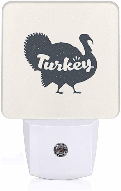 LED Night Light Plug into Wall with Dusk to Dawn Light Sensor White Energy Efficient Poultry Thanksgiving Day Turkey Nightlight for Bedroom Bathroom Hallway Living Room Kitchen