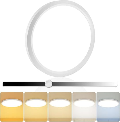 1Pack 15.8 Inch LED Flush Mount Ceiling Light, 35W, 3850LM, 2700K-5000K 5Color Selectable & Dimmable, White Thin Flat Surface Mount Lights for Bedroom, Living Room, Dining Room, Garage