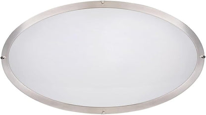 Sunlite 32" Oval Double Band Trim Flush Mount Light Fixture, 35 Watts, 3000 Lumens, Color Selectable 30K/40K/50K, Dimmable, ETL Listed, Brushed Nickel, for Residential & Office Use