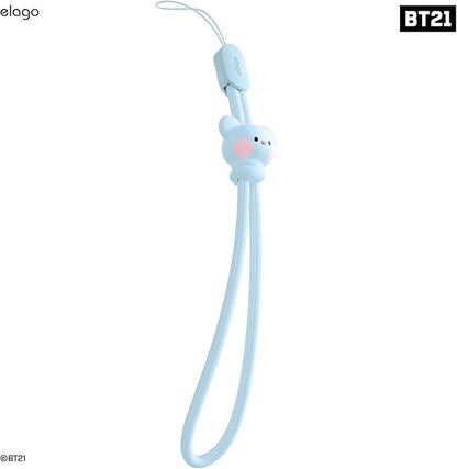 elago | LINE FRIENDS BT21 [OFFICIAL MERCHANDISE] Lanyard Wrist Strap, phone charm, keychain, Anti drop, Adjustable Button