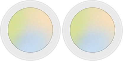 2 Pack 5CCT 6 Inch LED Disk Light, Dimmable Flush Mount Ceiling Lights, 2700K/3000K/3500K/4000K/5000K Selectable, 15W 1100LM, CRI 90, Low Profile Surface Mount Ceiling Disc Light, Wet Rated & ETL